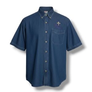 Vintage Bourbon Street New Orleans Men’s Embroidered Button Down denim shirt